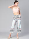 Light Multicolor Abstract Print Elsticated Women Pants