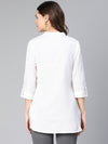 Plain White Button -Down Women Cotton Top