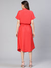 Red Hood Elastiacted Women Cotton Dress