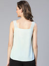 Candy Sage Green Laced With Buttons Women Cotton Nightwear Top