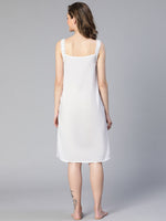 Favourite White Button -Up With Lace Women Nightwear Cotton Dress