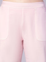 Baby Pink Elasticated Women Cotton Culottes