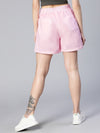 Ornate Pink Elasticated Women Cotton Shorts