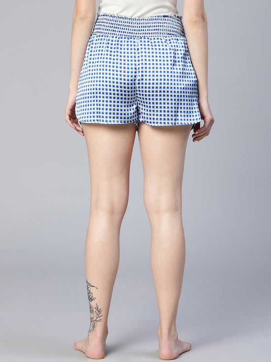 Simply Blue Elasticated High Waist Women Nightwear Shorts