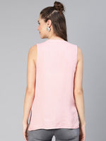 Zealed Pink Sleeveless With Criss Cross Strings Women Cotton Top