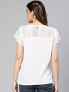 Gaint White Laced Up Women Cotton Nightwear Top