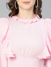 Wink Pink Ruffled Long Sleeve Women Casual Crop Top