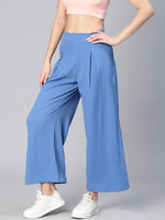 Much Blue Elasticated Flared Women Pants