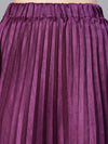Women purple pleated & elasticated dupion silk skirt