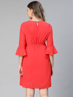 Universal Red Elasticated Women'S Maternity Dress