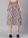 Women layer print elasticated multicolor flared skirt
