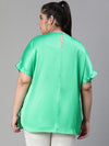 Soulful Green Baggy Style Stain Plus Size Top