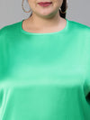 Soulful Green Baggy Style Stain Plus Size Top