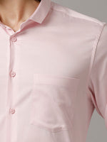 Men Slim fit Solid Formal Pink Shirt