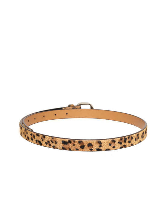 Leopard Hari-On Slim Leather Belt