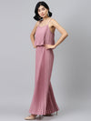 Baked Pink Strappy Pleated Maxi Dress