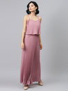 Baked Pink Strappy Pleated Maxi Dress