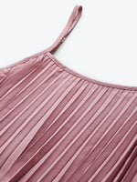 Baked Pink Strappy Pleated Maxi Dress