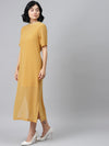 Mustard Sheer Sheath Dress with Inner