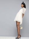 White Organza Puff Sleeve Dress