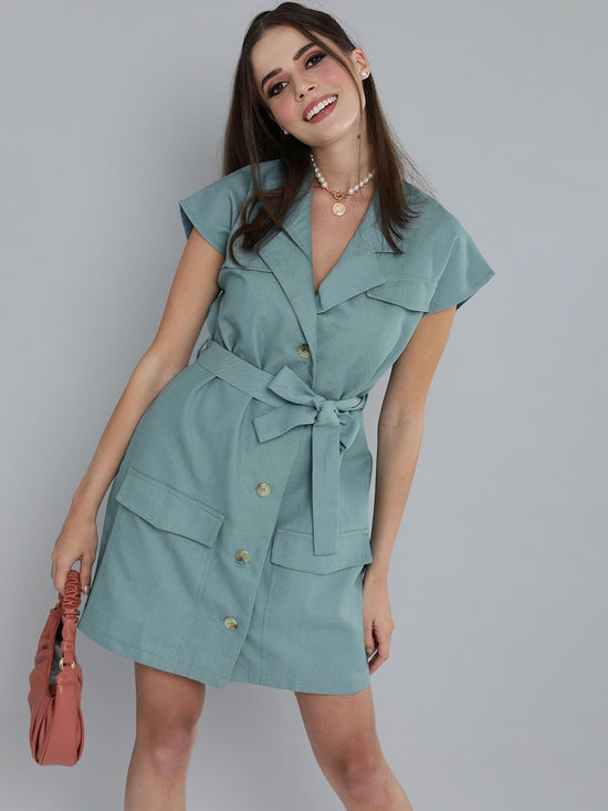 Sea Green Blazer Dress