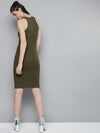 Olive Box Back Bodycon Midi Dress