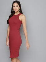 Red Box Back Bodycon Midi Dress