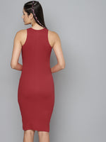 Red Box Back Bodycon Midi Dress