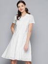 White Schiffli Shirt Dress