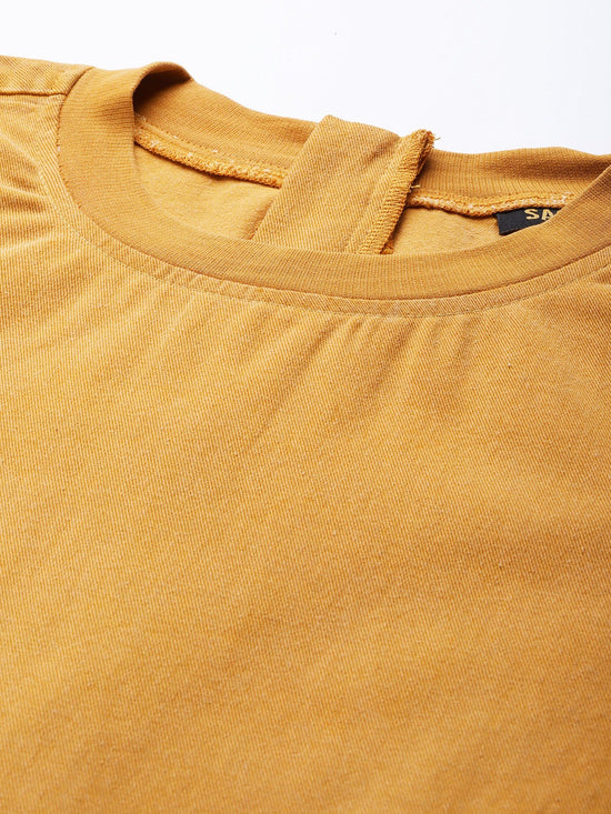 Mustard Garment Dyed Shift Dress