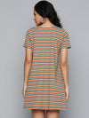 Multicolor Stripes Tent Dress