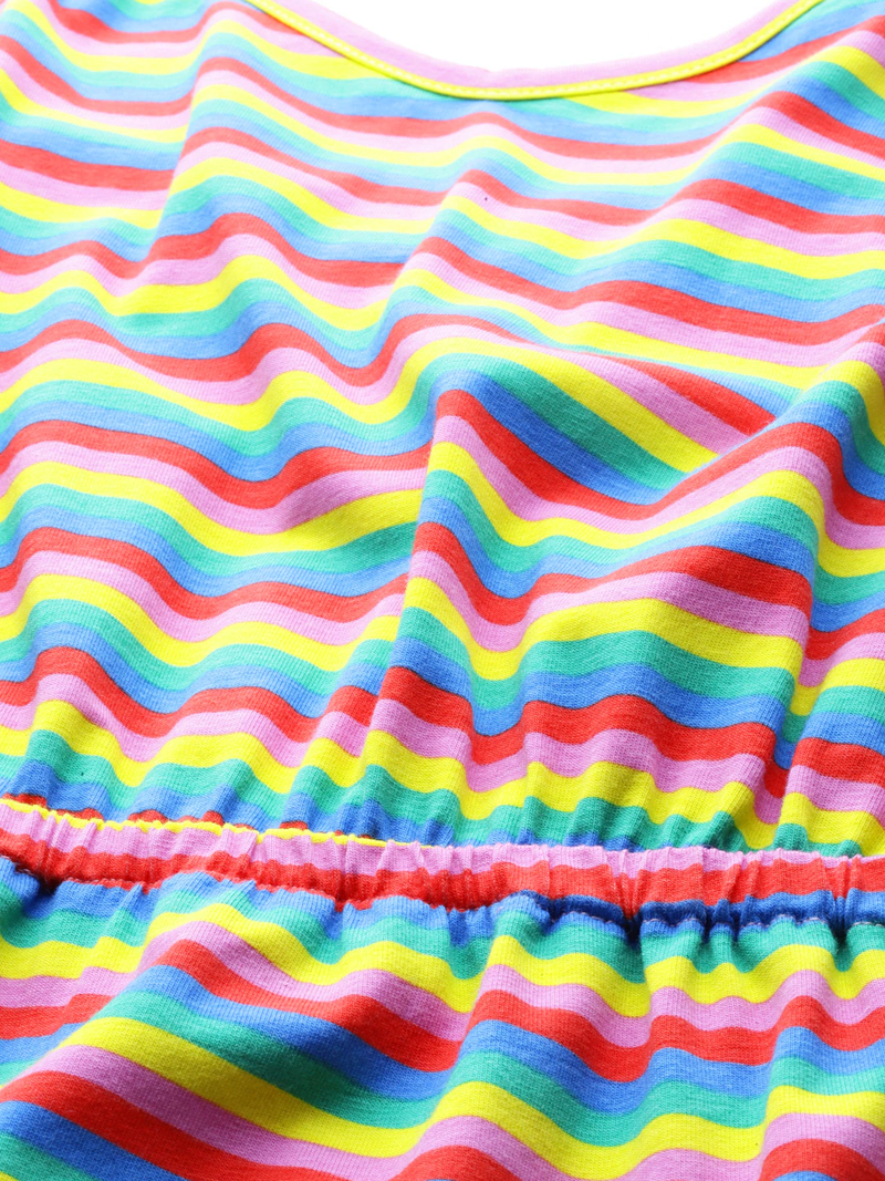 Rainbow Stripes Strappy Maxi Dress