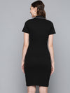 Black Polo Neck T-shirt Dress