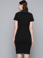 Black Polo Neck T-shirt Dress