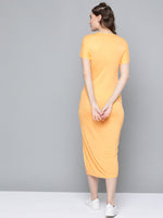 Mustard Front Knot Maxi Dress