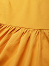 Mustard Round Neck Skater Dress