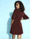 Burgundy Sweetheart Neck Short Dress