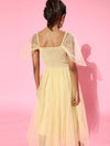 Yellow Tulle Bardot Midi Dress