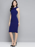 Royal Blue Bardot Midi Dress