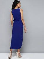 Royal Blue Wrap Midi Dress