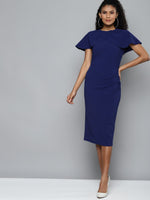 Royal Blue Cape Detail Bodycon