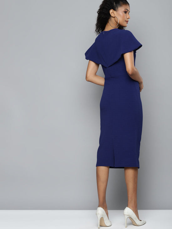 Royal Blue Cape Detail Bodycon