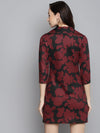 Red Floral Scuba Blazer Dress