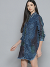 Womens Blue Denim Rainbow Wash Shirt Dress