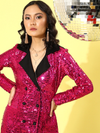 Fuchsia Sequin Blazer Dress