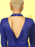 Royal Blue Metallic Knot Dress