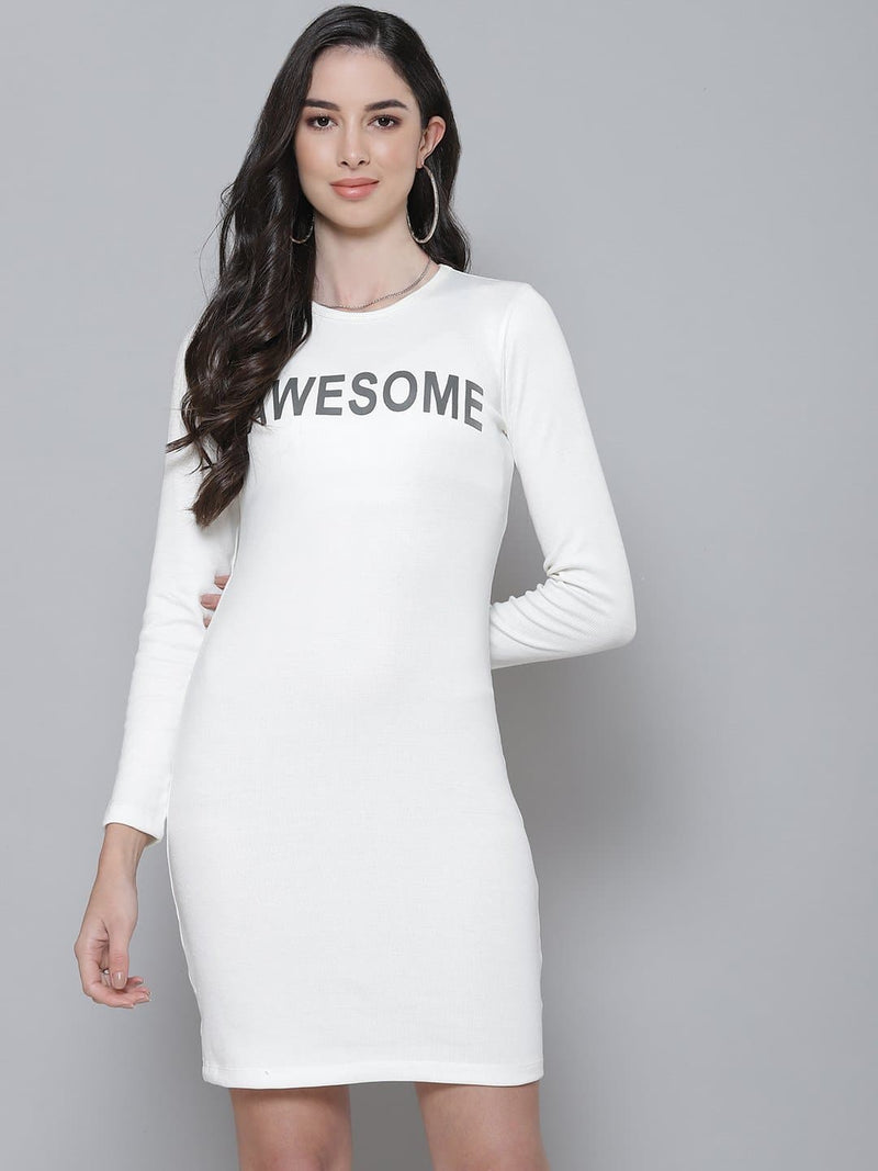 White Rib AWESOME Short Bodycon Dress
