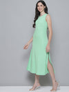 Mint Green Rib A-Line Maxi Dress