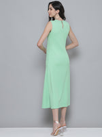 Mint Green Rib A-Line Maxi Dress