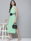 Mint Green Rib A-Line Maxi Dress